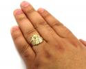 Mens 10k two tone indian chief cz head ring 0.35ct