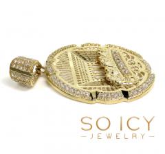 10k yellow gold two tone cz medium jesus apostles last supper pendant 4.00ct