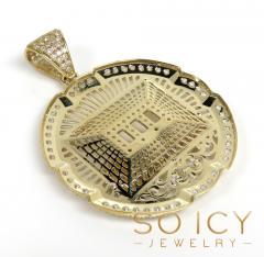 10k yellow gold two tone cz medium jesus apostles last supper pendant 4.00ct