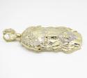 Mens 10k two tone cz medium jesus head pendant 3.00ct