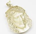 Mens 10k two tone cz medium jesus head pendant 3.00ct