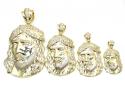 Mens 10k two tone cz medium jesus head pendant 3.00ct