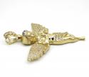 10k yellow gold large baby cherub angel pendant 3.75ct