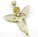 10k yellow gold large baby cherub angel pendant 3.75ct