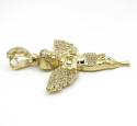 10k yellow gold medium baby cherub angel pendant 3.00ct