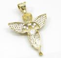 10k yellow gold medium baby cherub angel pendant 3.00ct