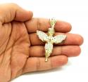 10k yellow gold medium baby cherub angel pendant 3.00ct