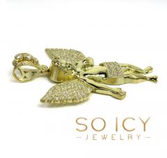 10k yellow gold medium baby cherub pendant 3.15ct