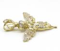 10k yellow gold small baby cherub angel pendant 2.50ct