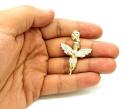 10k yellow gold small baby cherub angel pendant 2.50ct
