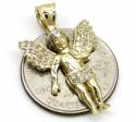 10k yellow gold small baby cherub angel pendant 1.50ct