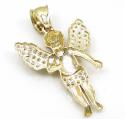 10k yellow gold small baby cherub angel pendant 1.50ct