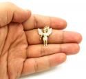 10k yellow gold small baby cherub angel pendant 1.50ct