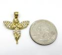 10k yellow gold mini baby cherub angel pendant 1.50ct
