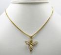 10k yellow gold mini baby cherub angel pendant 1.50ct