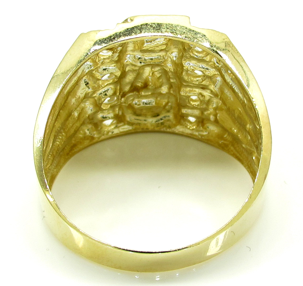 Mens 10k yellow gold fathers day dad ring .80ct - Image 4