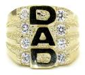 Mens 10k yellow gold fathers day dad ring .80ct