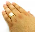 Mens 10k yellow gold fathers day dad ring .80ct