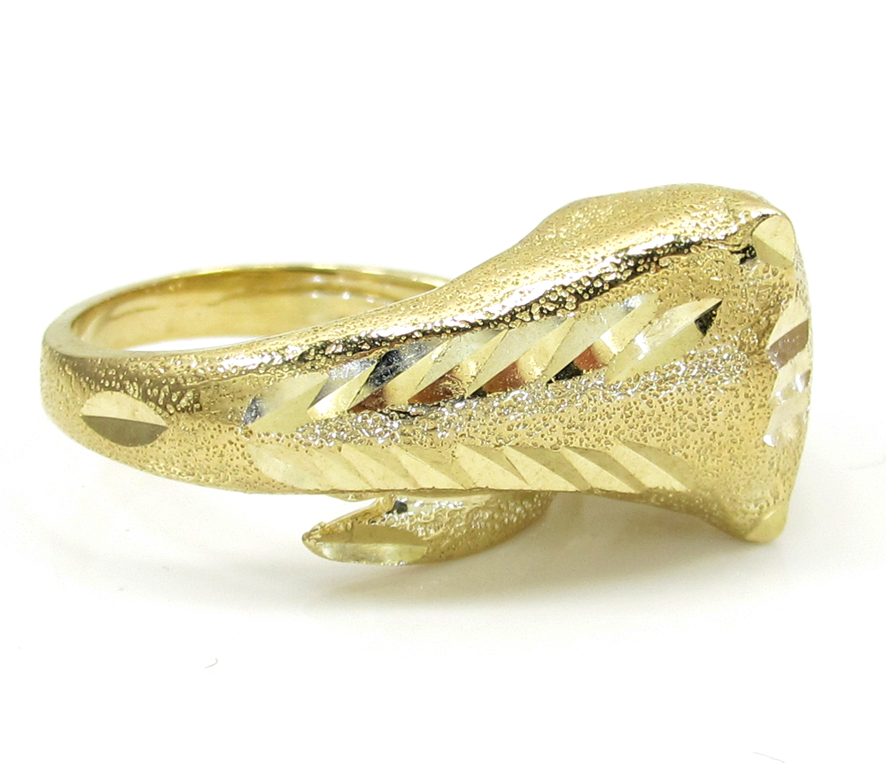 10k yellow gold panther head ring .50ct