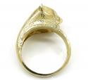10k yellow gold panther head ring .50ct