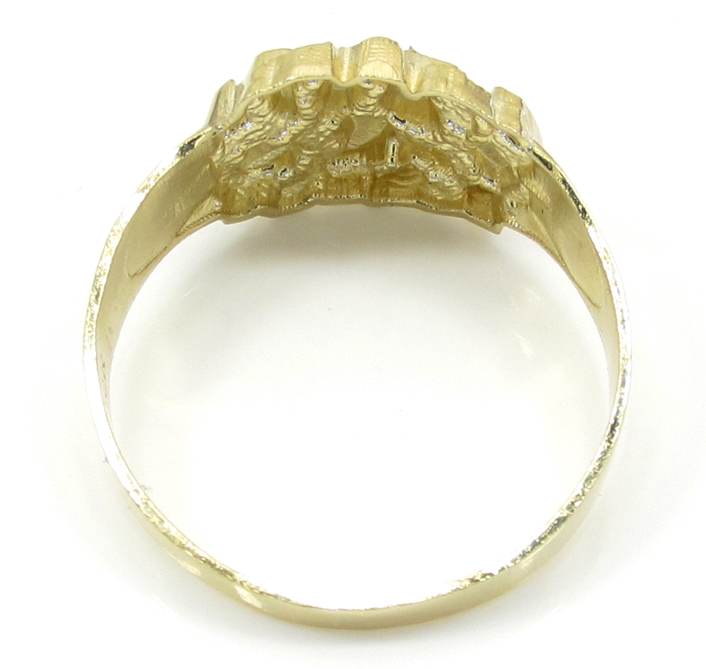 Mens 10k yellow gold small nugget ring - Image 4
