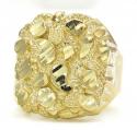 Mens 10k yellow gold large curved nugget ring