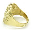 Mens 10k yellow gold large curved nugget ring