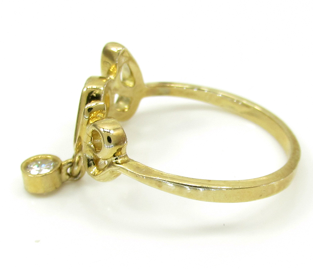 10k yellow gold script love ring 0.05ct - Image 2