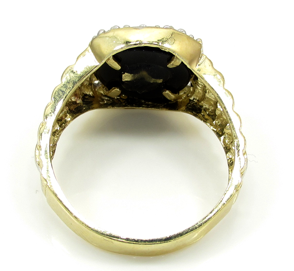 10k yellow gold two tone diamond suit ring 0.20ct - Image 4