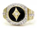 10k yellow gold two tone diamond suit ring 0.20ct