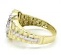10k yellow gold two tone diamond suit ring 0.20ct