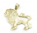 10k yellow gold two tone lion pendant 