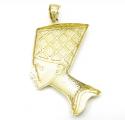 10k yellow gold two tone nefertiti large pendant 