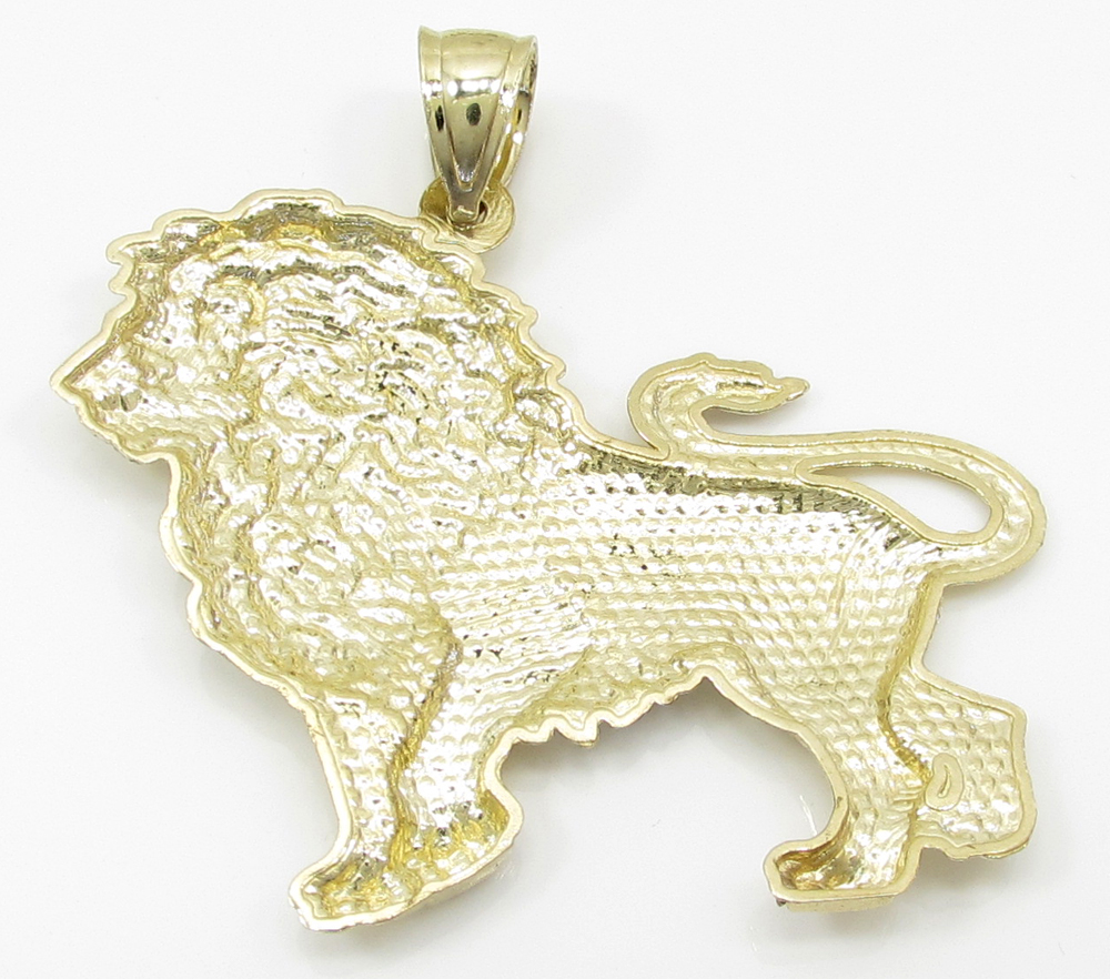10k yellow gold small lion pendant