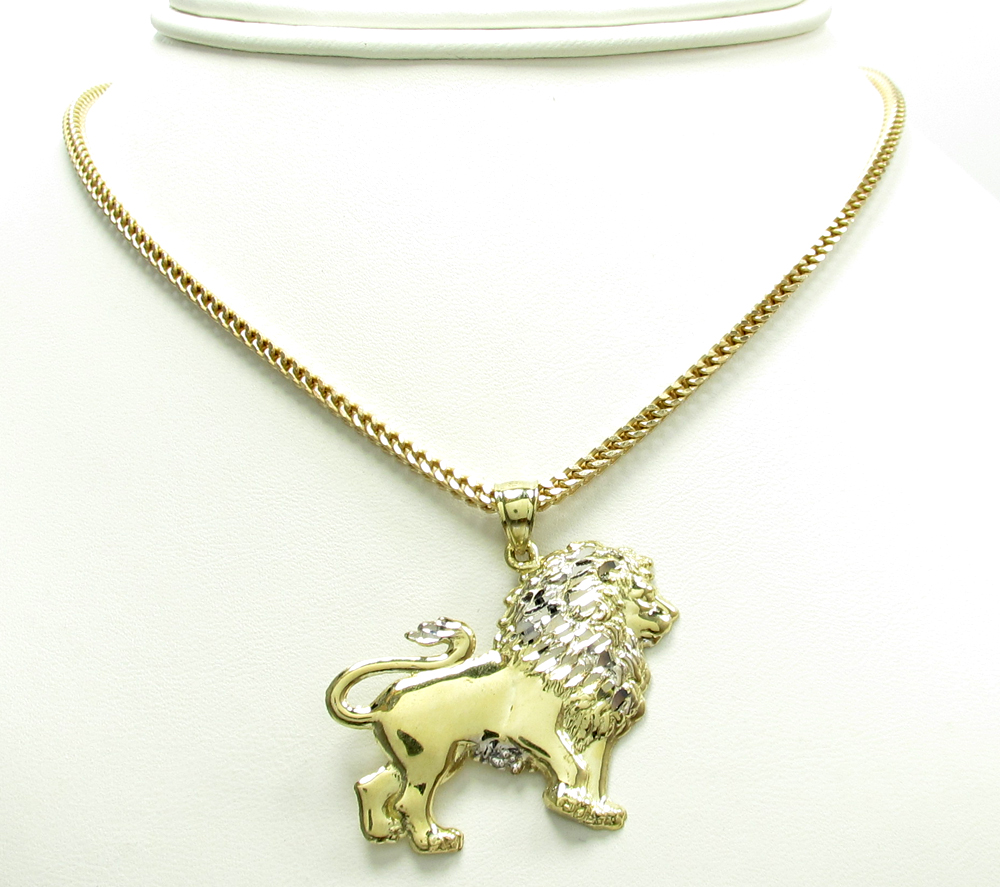 10k yellow gold small lion pendant - Image 5