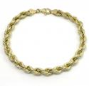 10k yellow gold medium rope bracelet 8.5 inch 6.2mm