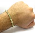 10k yellow gold medium rope bracelet 8.5 inch 6.2mm