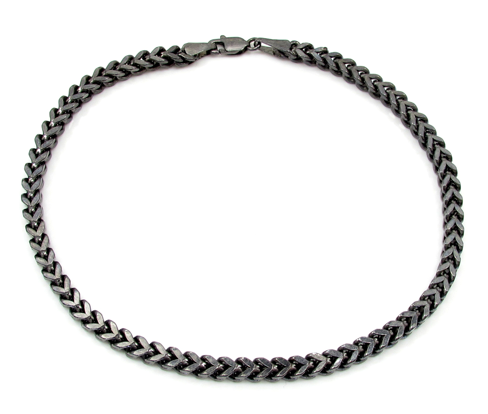 10k black gold franco bracelet 8.50 inch 3.2mm