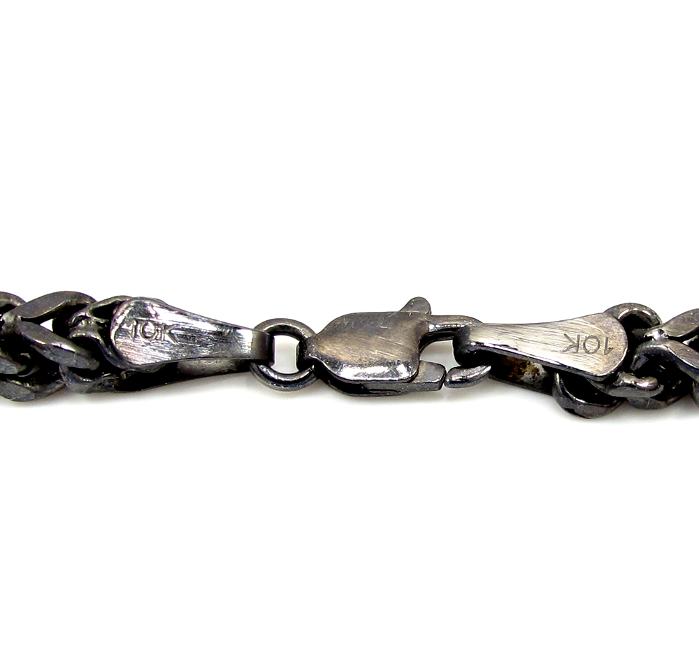 10k black gold franco bracelet 8.50 inch 3.2mm