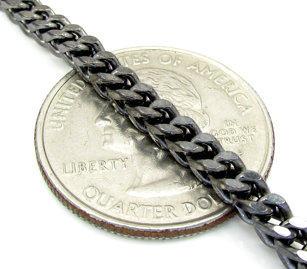 10k black gold franco bracelet 8.50 inch 3.2mm