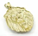 10k yellow gold large two tone lion pendant 0.10ct