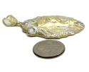 10k yellow gold large two tone lion pendant 0.10ct