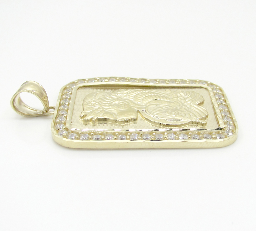 10k yellow gold gold bar meduim pendant 0.50ct