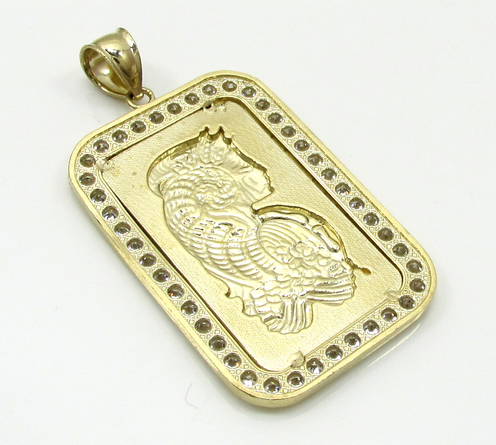 10k yellow gold gold bar meduim pendant 0.50ct - Image 3