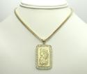10k yellow gold gold bar meduim pendant 0.50ct