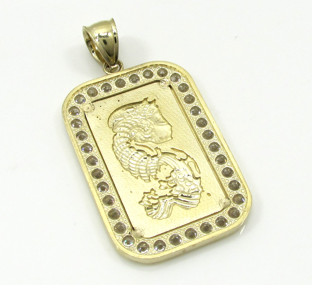 10k yellow gold mini gold bar pendant 0.10ct - Image 3