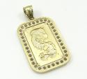 10k yellow gold mini gold bar pendant 0.10ct