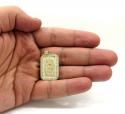 10k yellow gold mini gold bar pendant 0.10ct