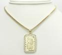 10k yellow gold mini gold bar pendant 0.10ct