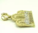 10k yellow gold two tone cz jesus apostles last supper pendant 1.50ct